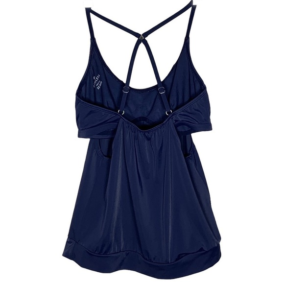 NWT Athleta 32 D/DD Blue Blousy Tankini Top Swim Surf Paddle Bra - Picture 2 of 4